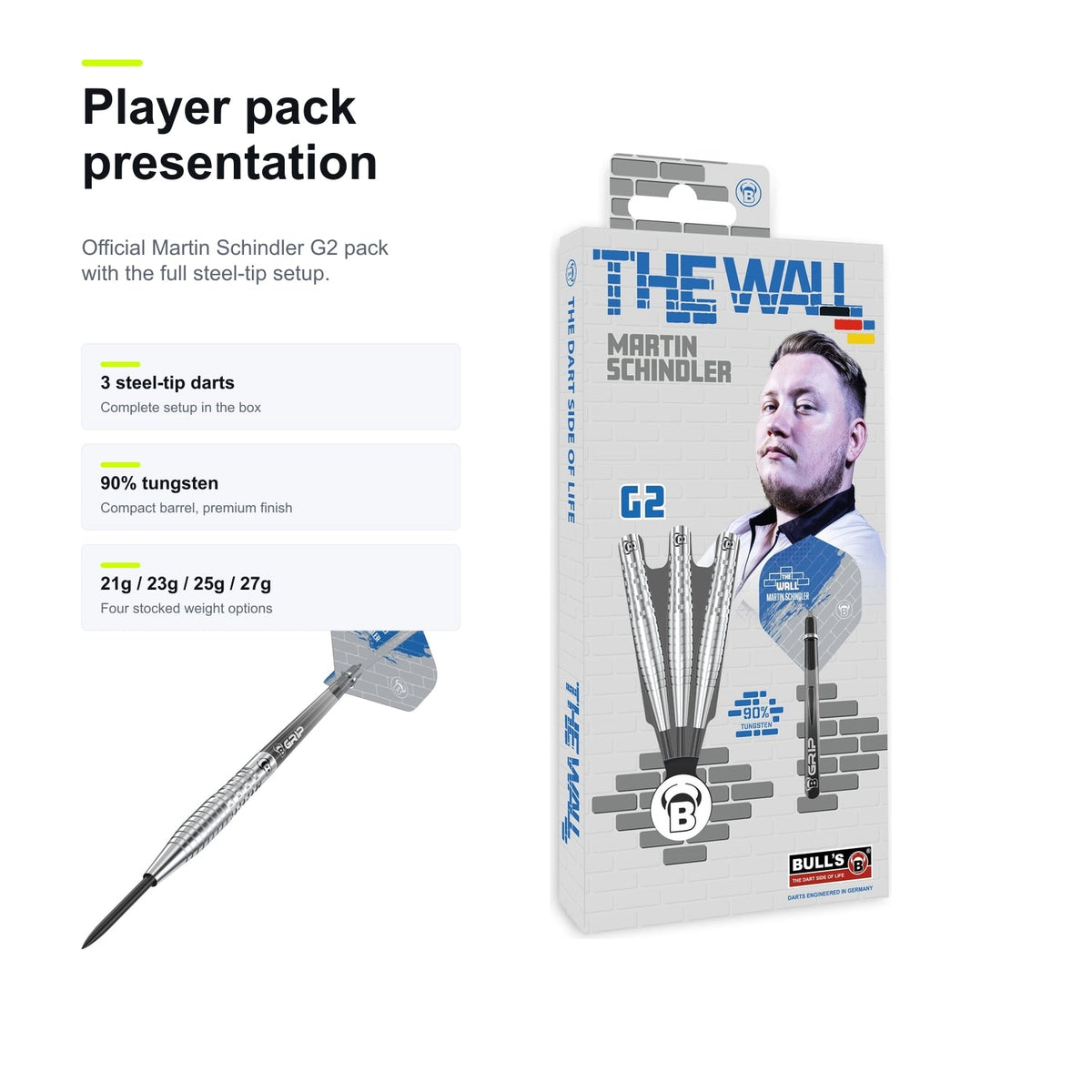 BULL'S Martin Schindler Generation 2 90% player pack set image
