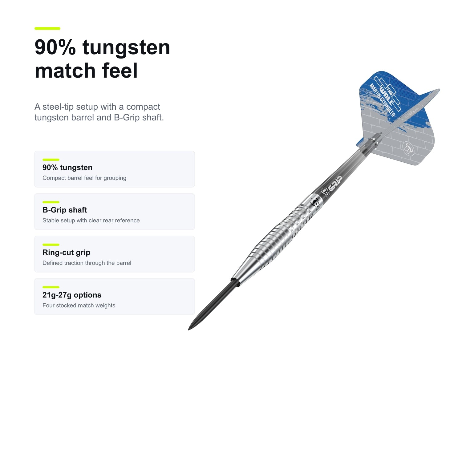 BULL'S Martin Schindler Generation 2 90% tungsten match feel image