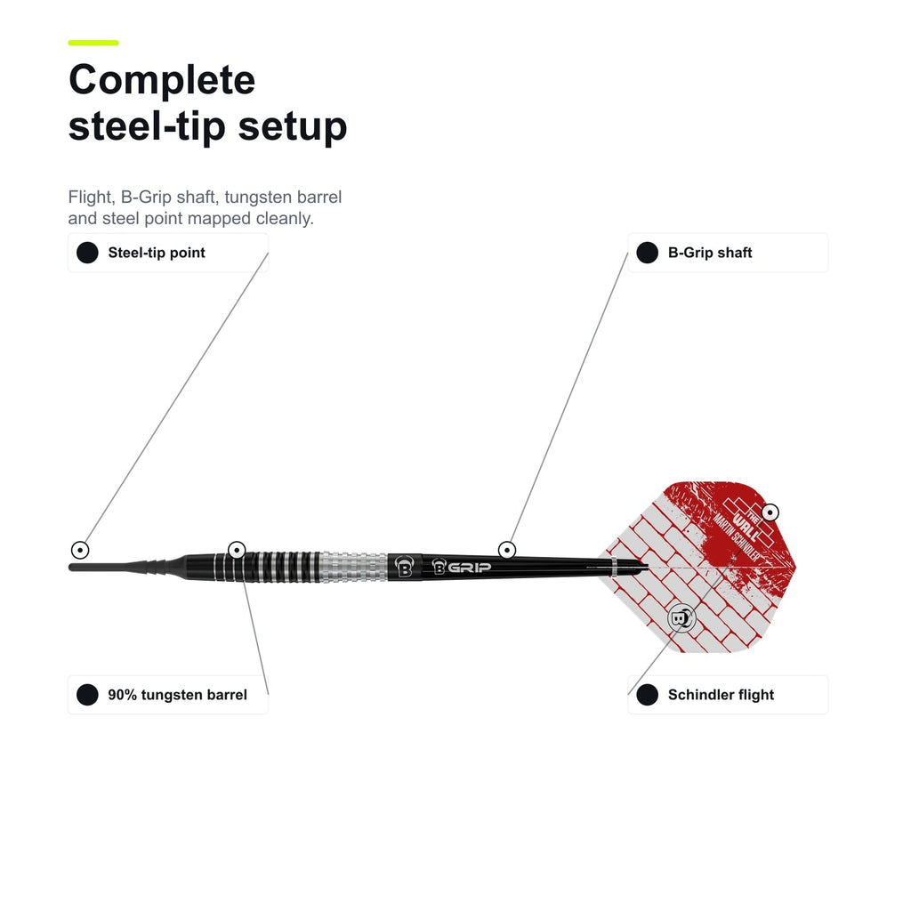 BULL'S Martin Schindler Generation 3 90% complete steel-tip setup