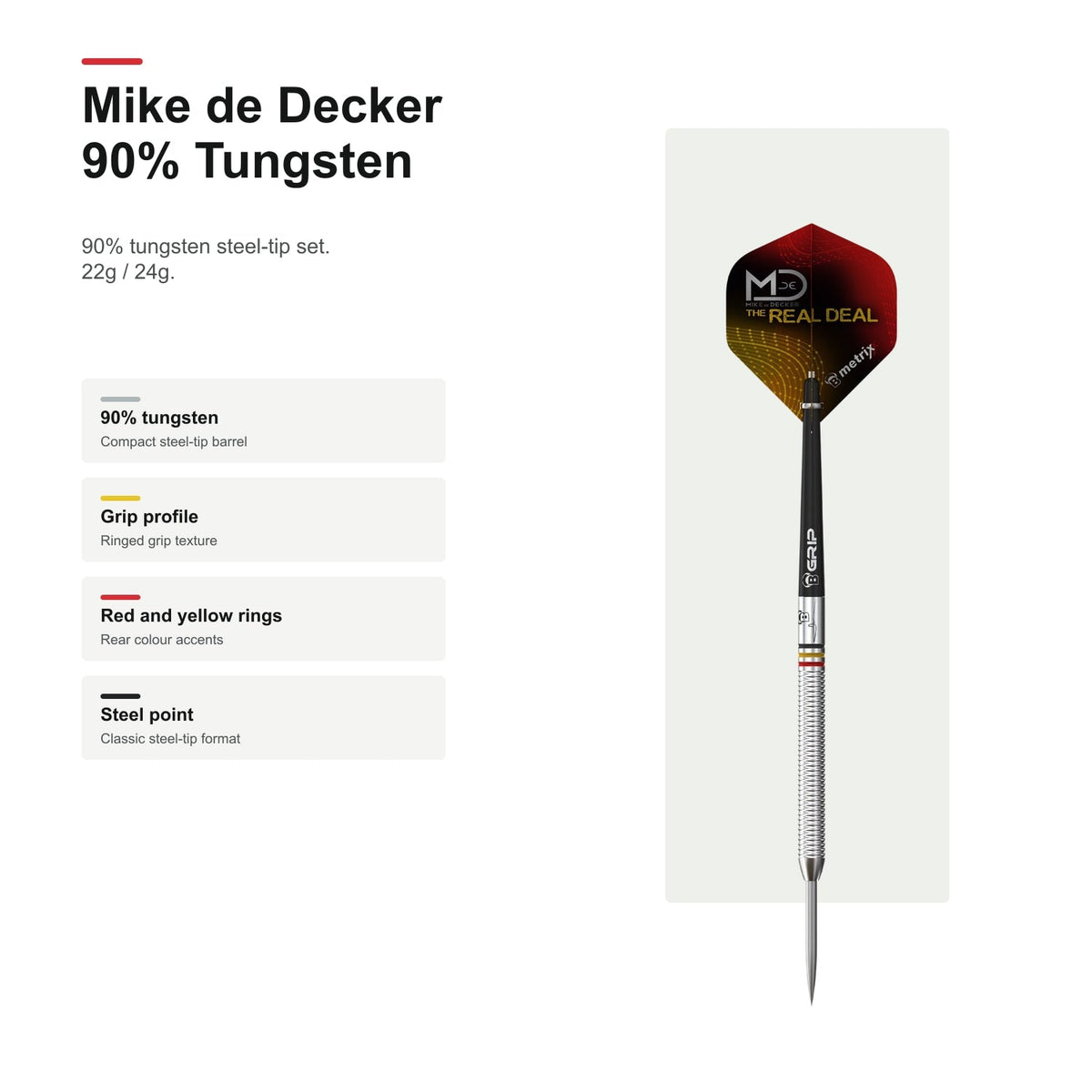 Bull's Mike de Decker 90% Tungsten darts profile