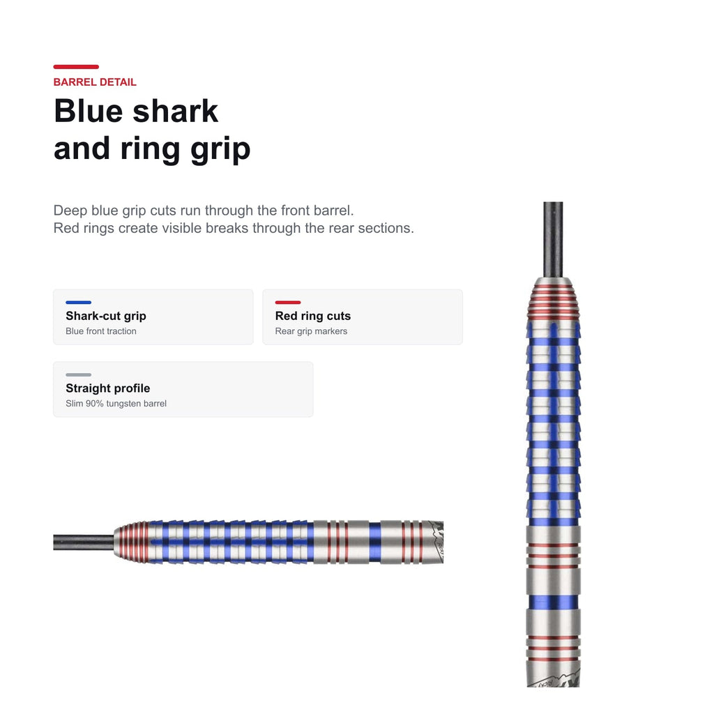 Bull's Ricky Evans 90% blue shark grip detail