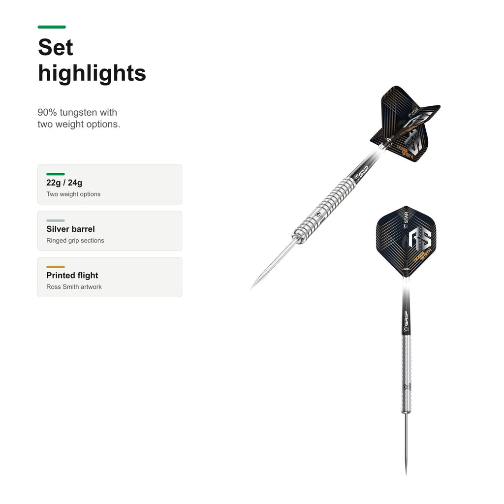 Bull's Ross Smith Steel Darts 90% Tungsten set highlights