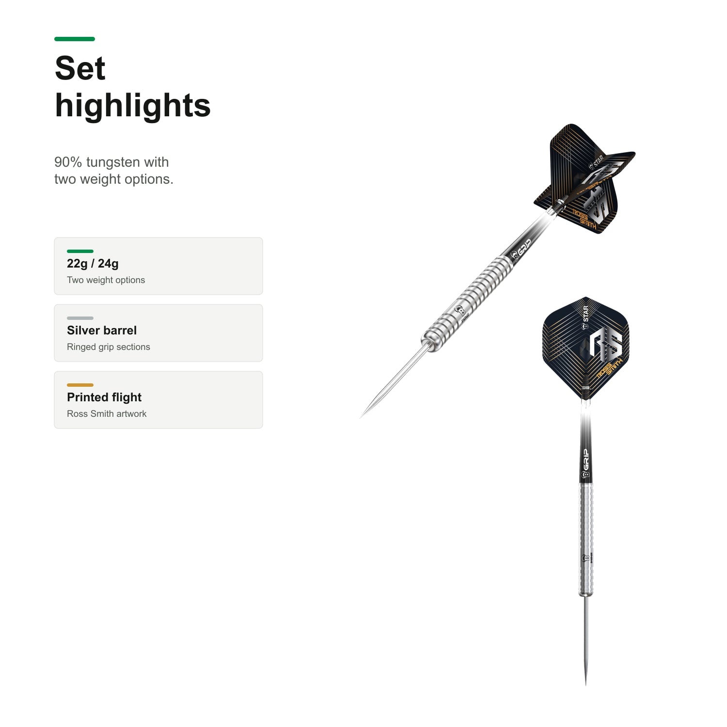 Bull's Ross Smith Steel Darts 90% Tungsten set highlights