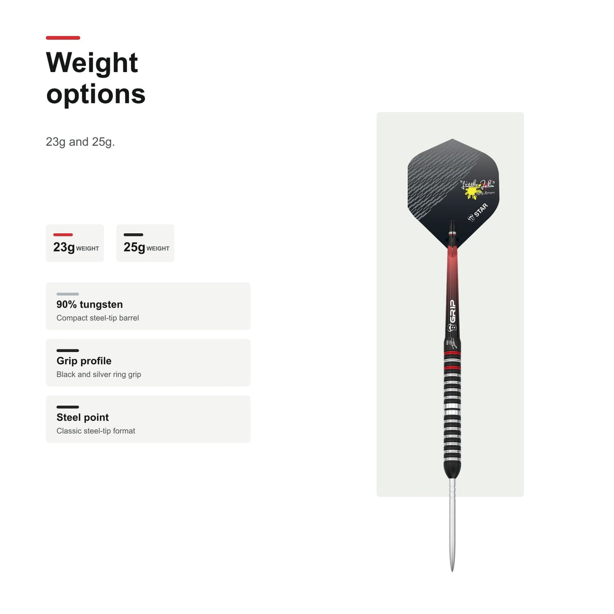 Bull's Rowby-John Rodriguez 90% Tungsten 23g and 25g darts