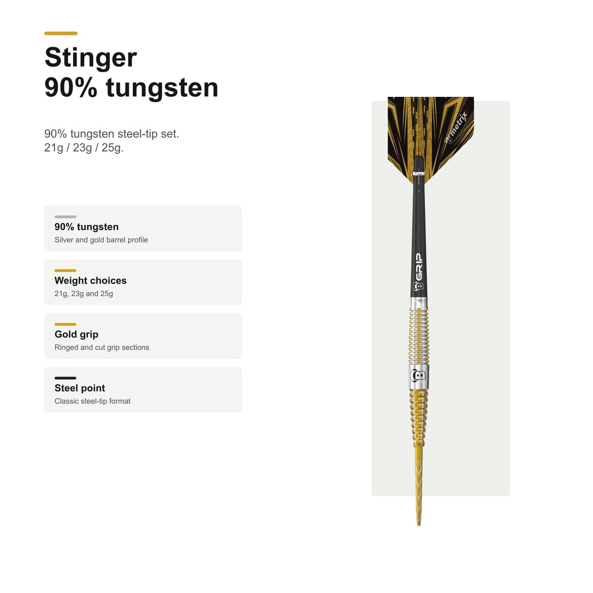 Bull's Stinger 90% Tungsten darts profile