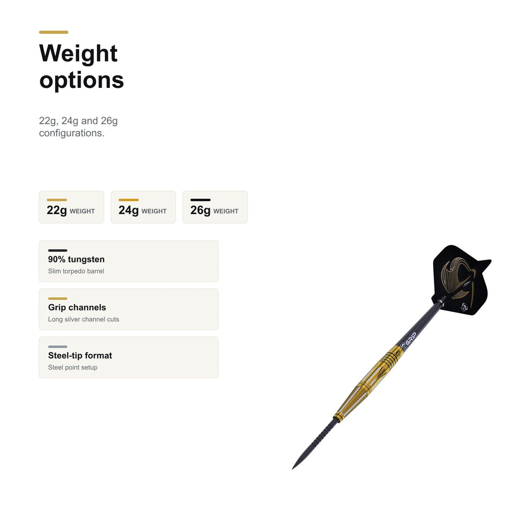 BULL'S Stingray ST4 90% 22g 24g and 26g weight options