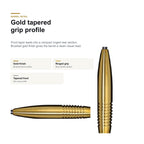 Cosmo Darts Andrew Gilding Discovery Label 90% gold barrel grip detail