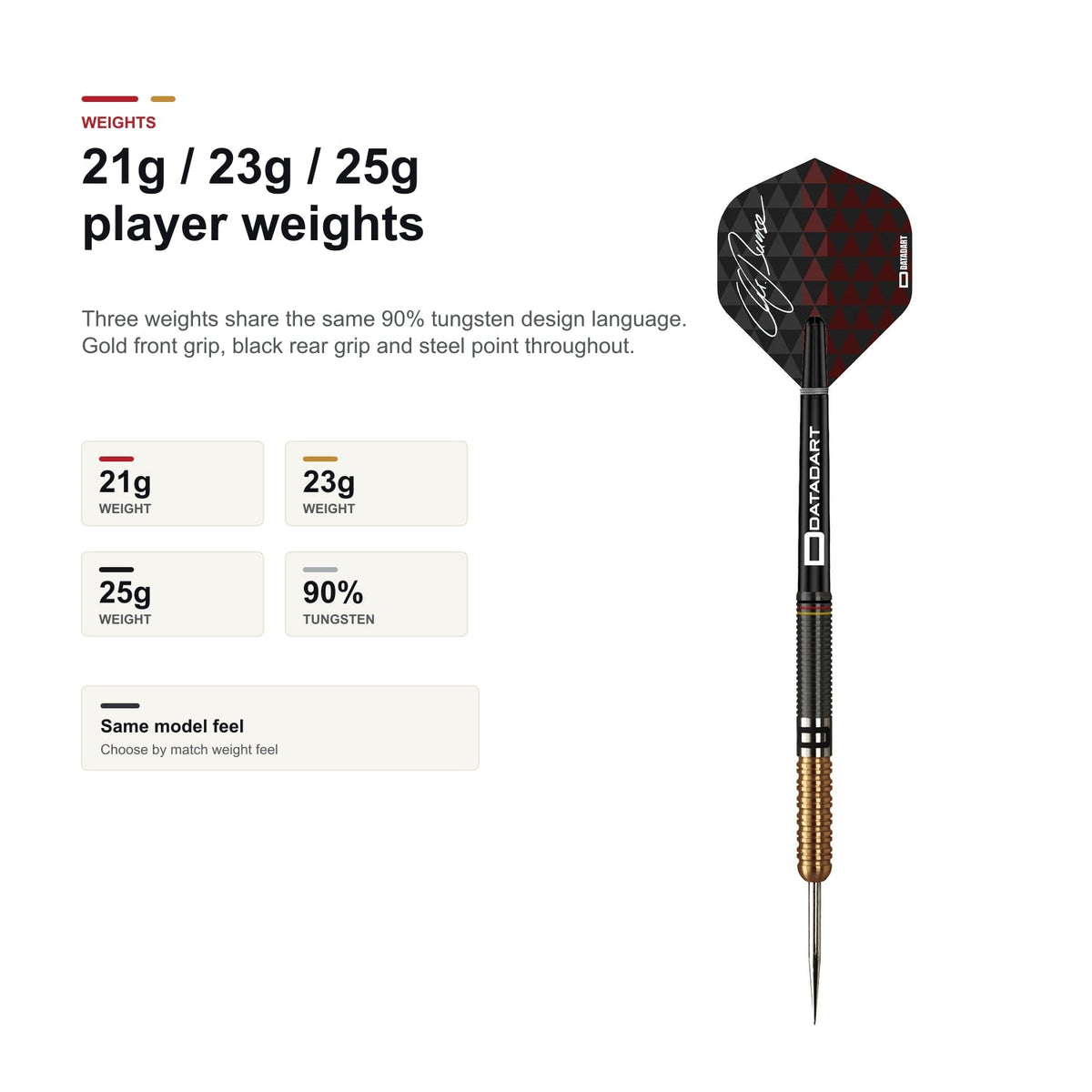 Datadart Christian Bunse 90% 21g 23g and 25g player weights