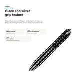 Harrows Black Knight 90% black and silver barrel detail image