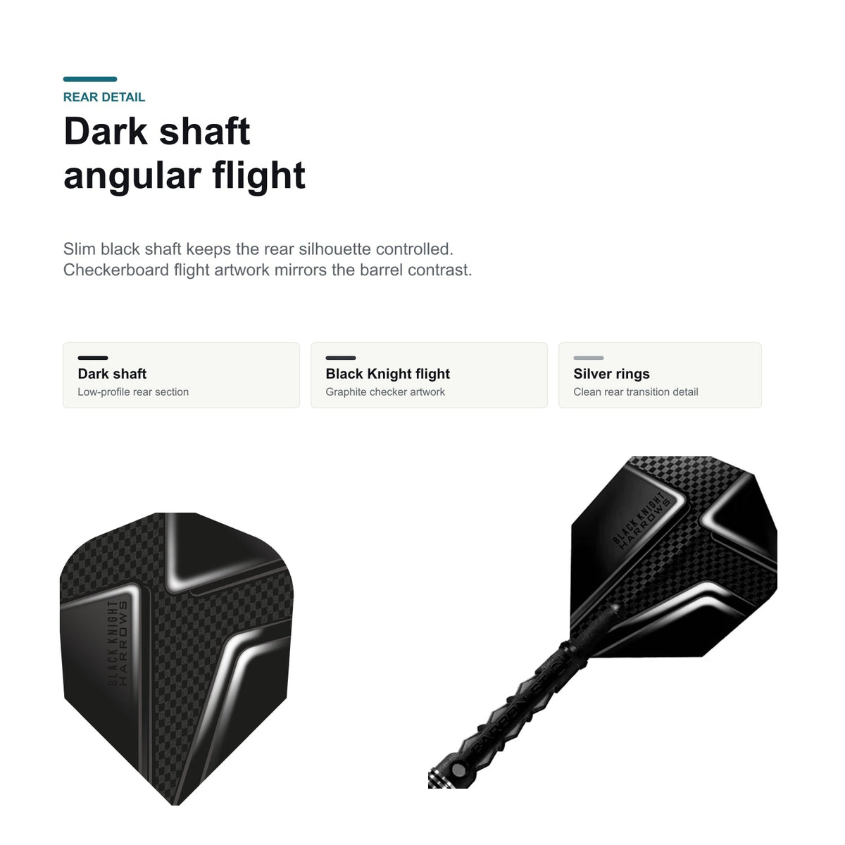 Harrows Black Knight 90% shaft and flight detail image