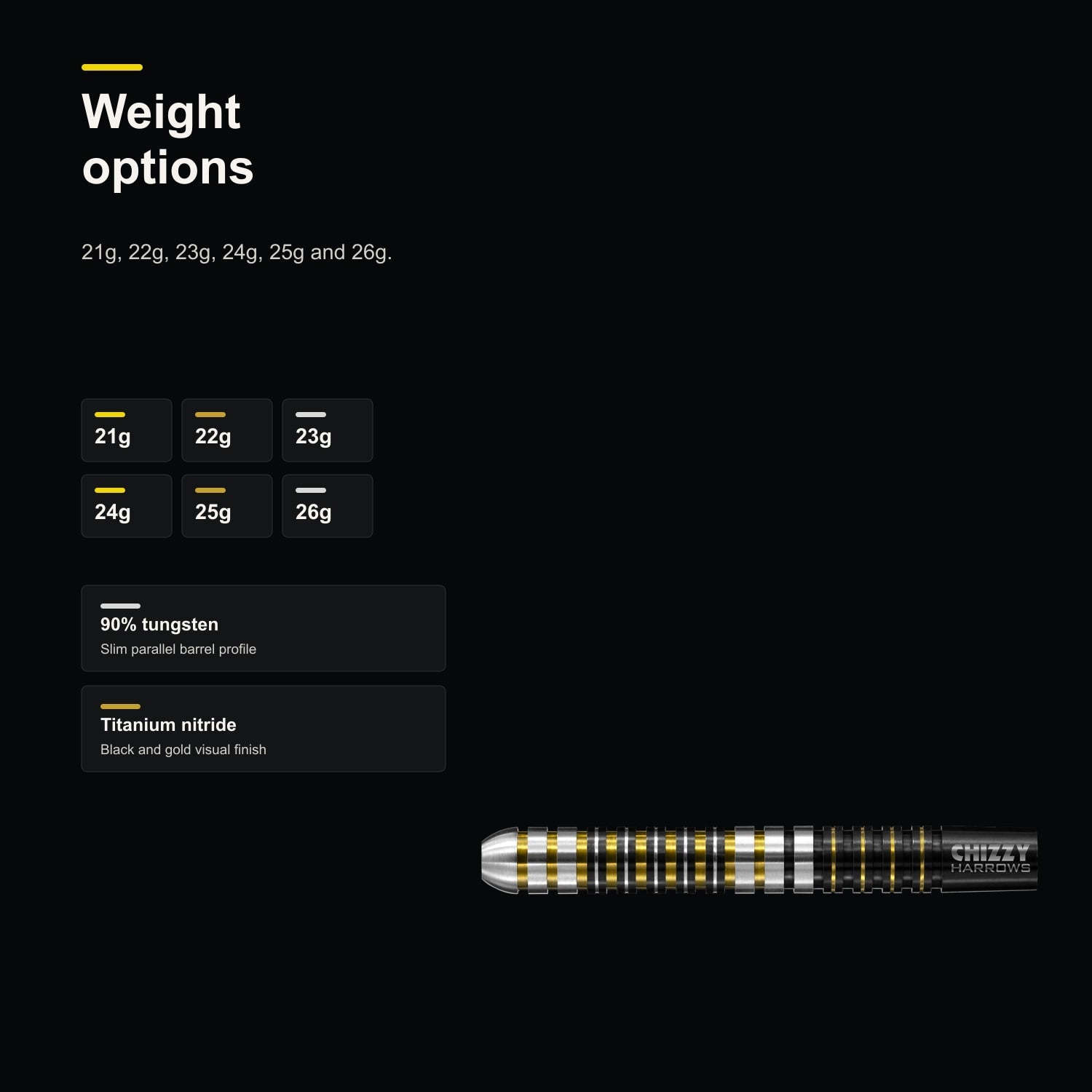 Harrows Chizzy 90% weight options