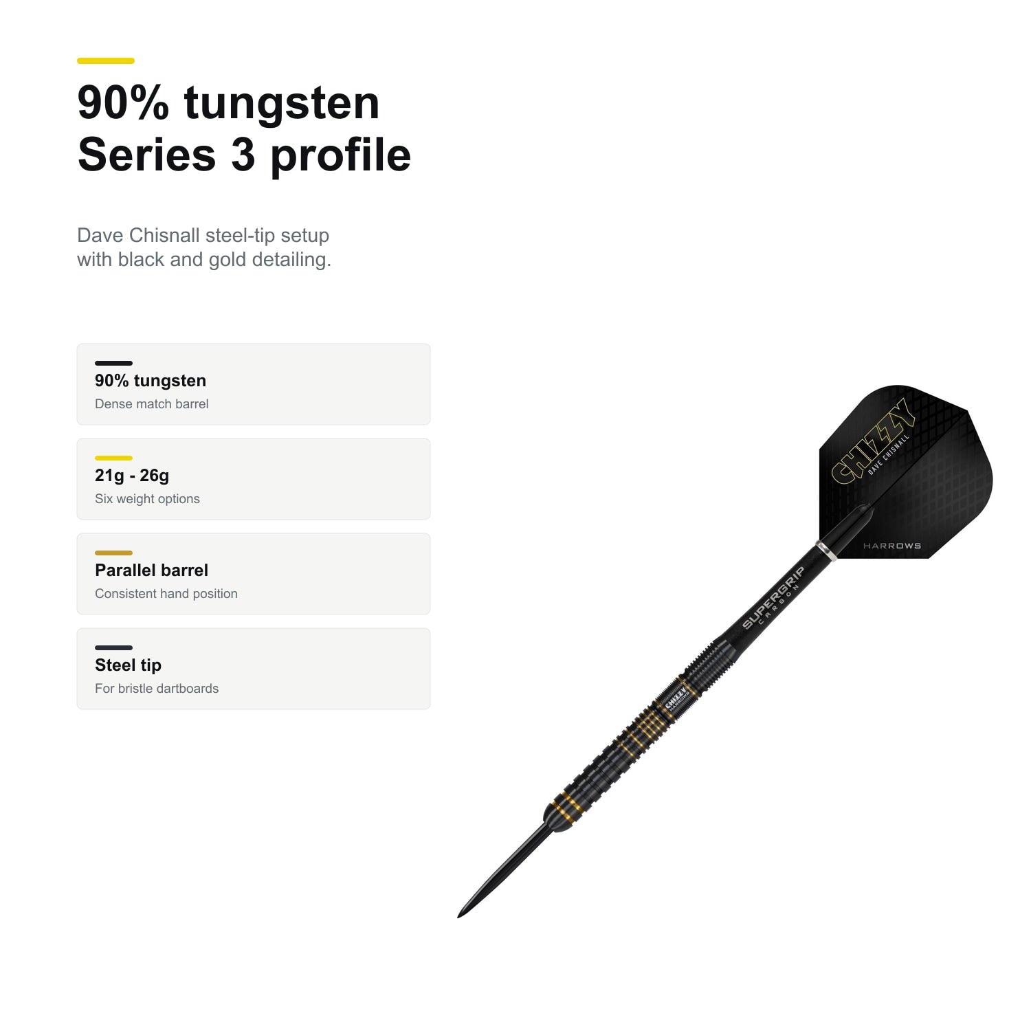 Harrows Chizzy Series 3 90% tungsten Series 3 profile