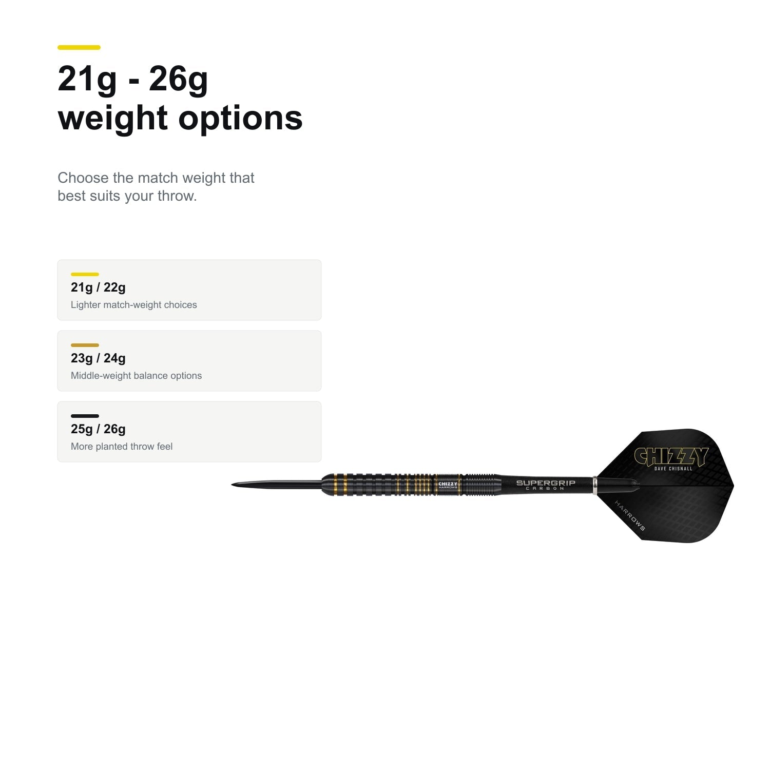 Harrows Chizzy Series 3 90% 21g to 26g weight options