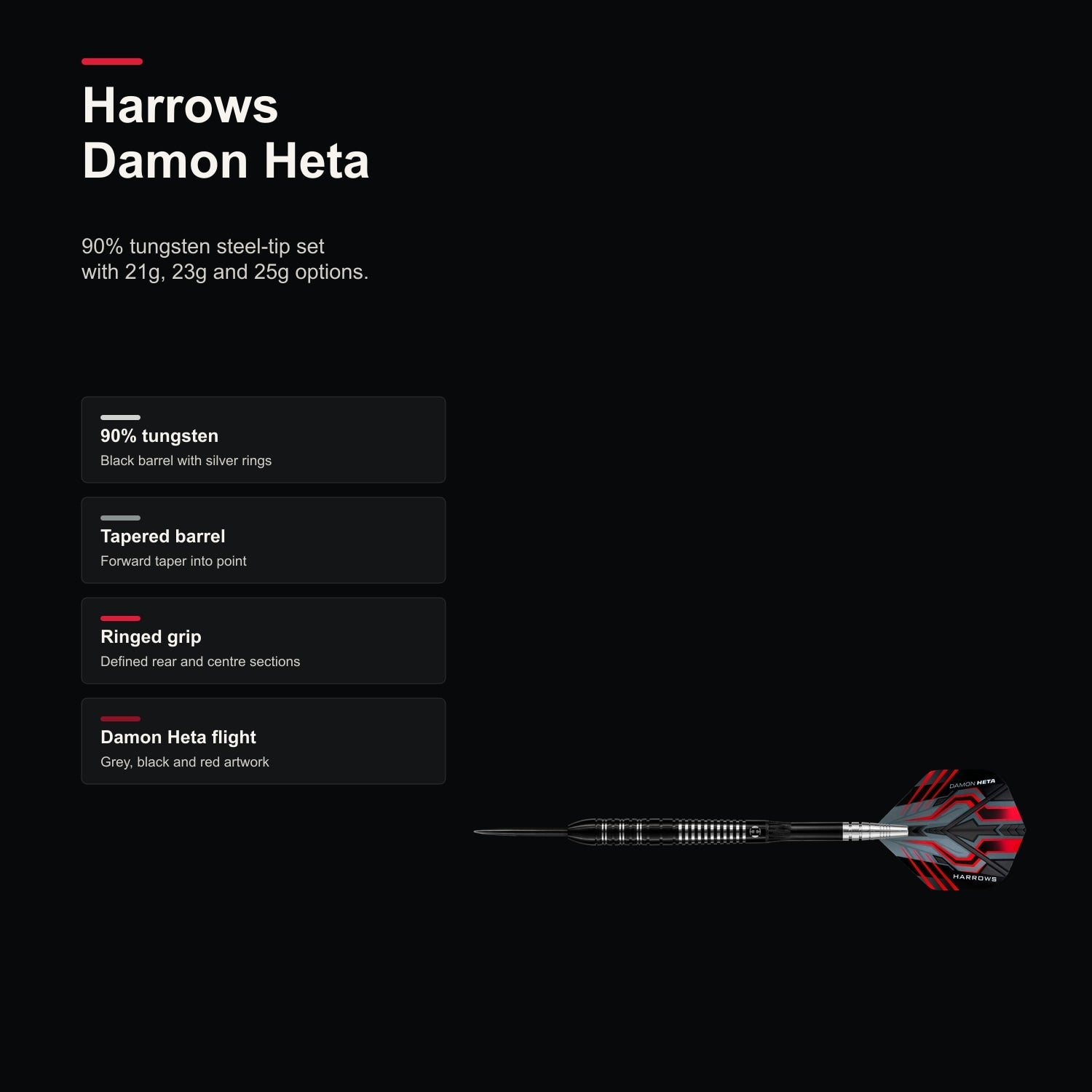 Harrows Damon Heta 90% darts product profile