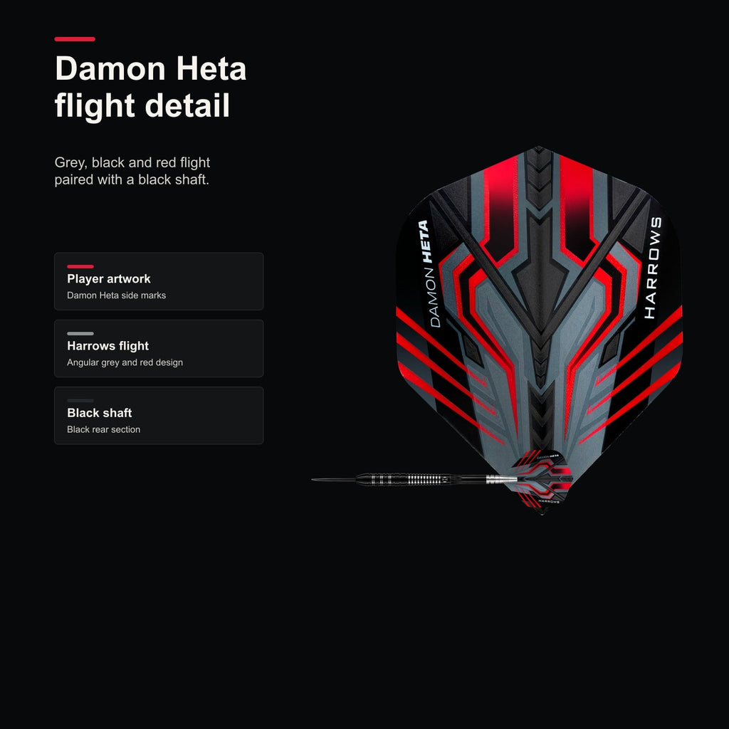 Harrows Damon Heta 90% darts flight detail