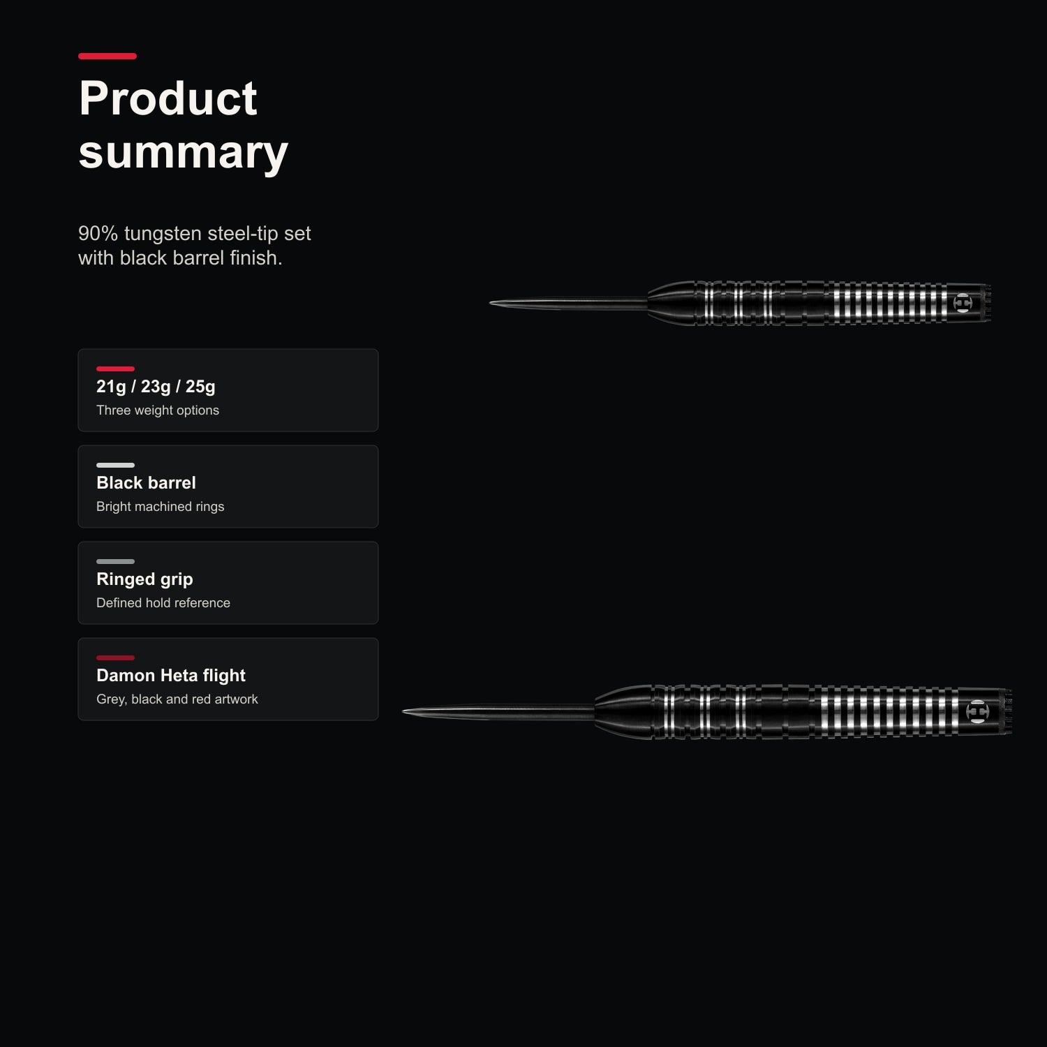 Harrows Damon Heta 90% darts product summary