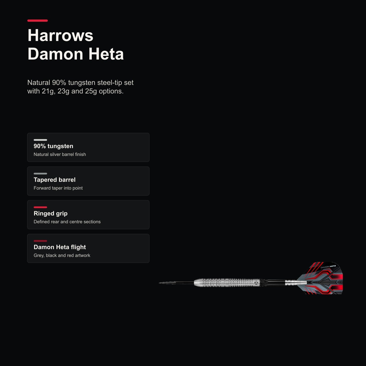 Harrows Damon Heta Natural 90% darts product profile