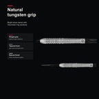 Harrows Damon Heta Natural 90% darts natural tungsten grip detail