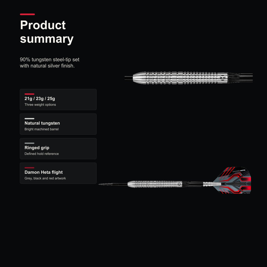 Harrows Damon Heta Natural 90% darts product summary