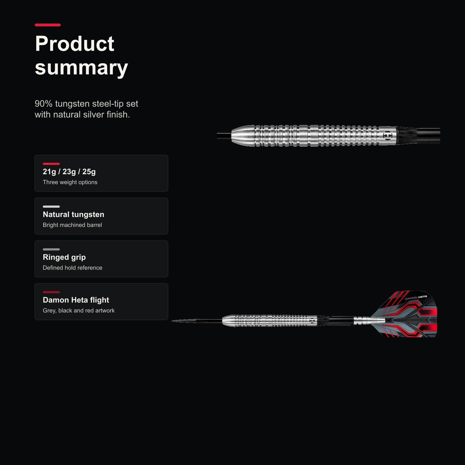 Harrows Damon Heta Natural 90% darts product summary
