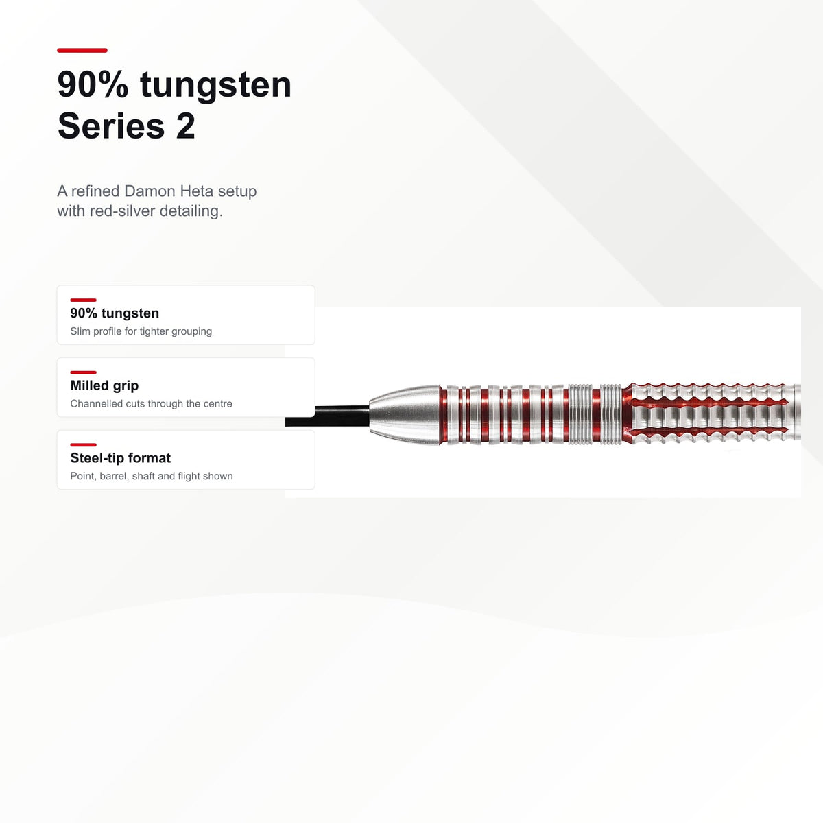 Harrows Damon Heta Series 2 90% darts tungsten detail