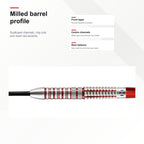 Harrows Damon Heta Series 2 90% darts milled barrel profile