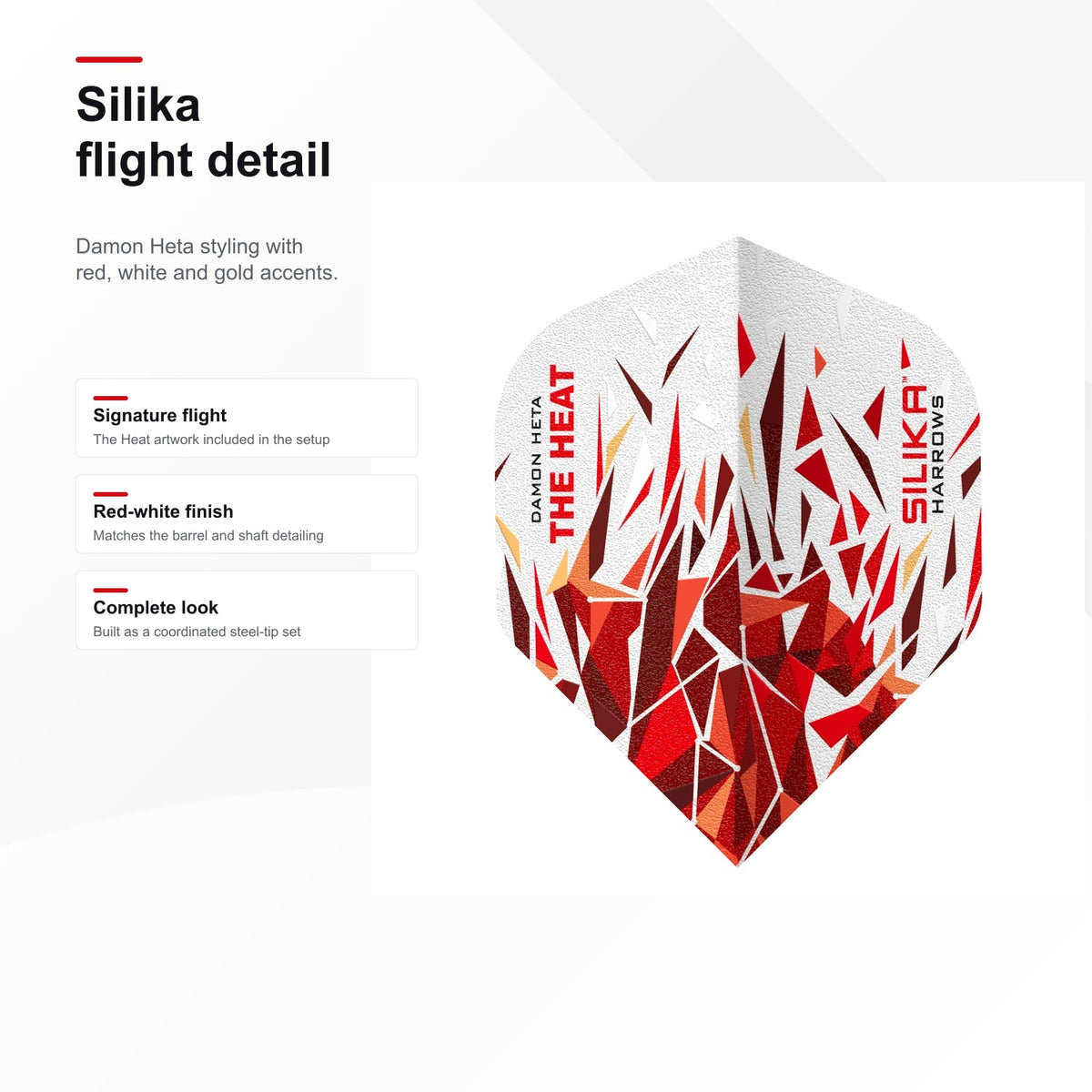 Harrows Damon Heta Series 2 90% darts Silika flight detail
