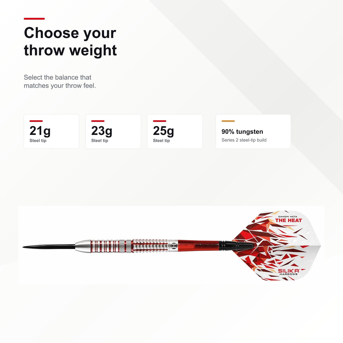 Harrows Damon Heta Series 2 90% darts weight options