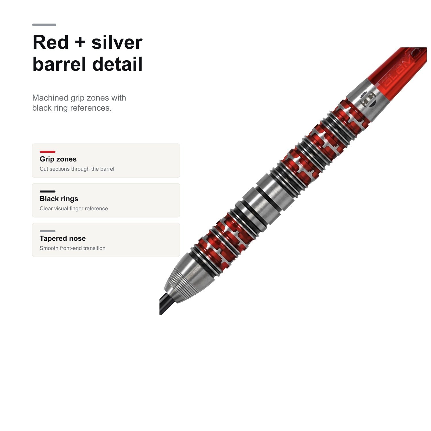 Harrows Damon Heta SERIES 3 90% red and silver barrel detail