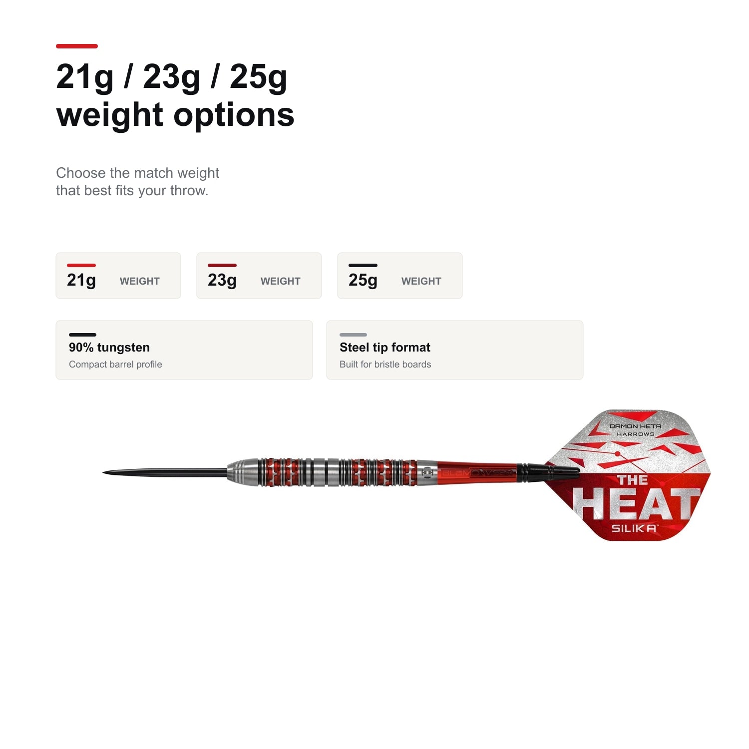 Harrows Damon Heta SERIES 3 90% darts 21g 23g and 25g weight options