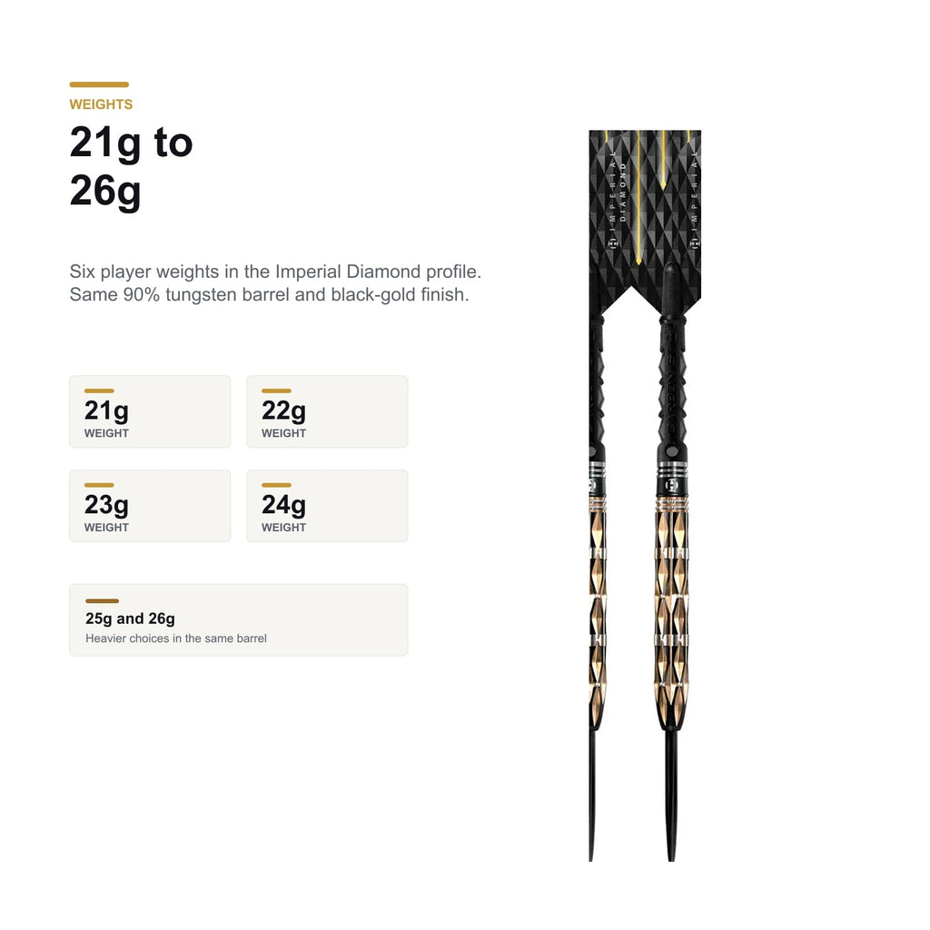 Harrows Imperial Diamond 90% 21g to 26g darts