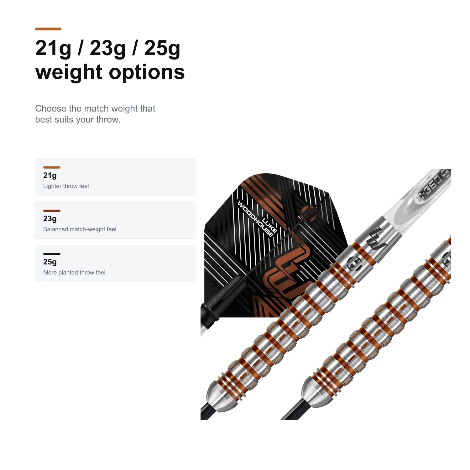 Harrows Luke Woodhouse Series 2 21g 23g and 25g weight options