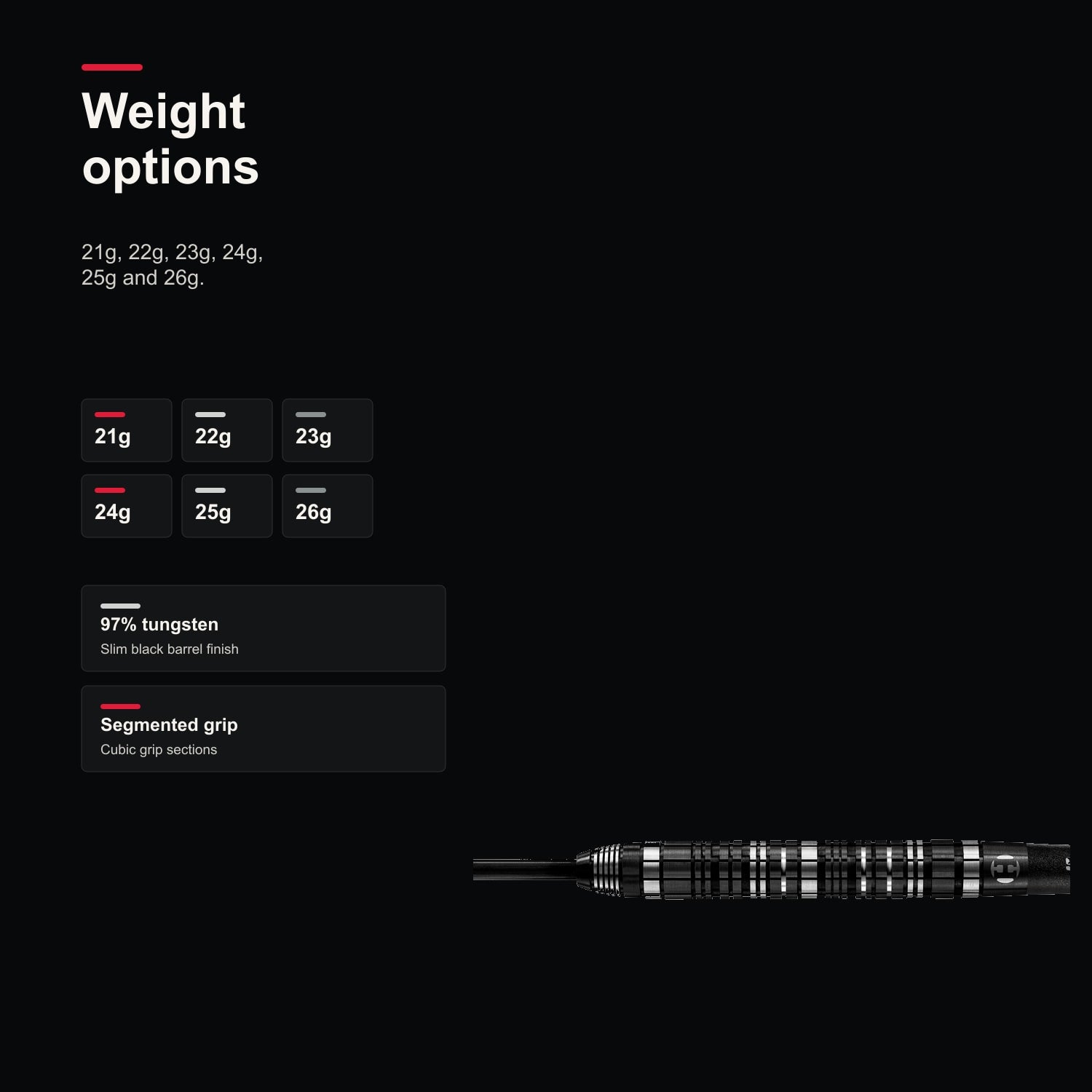 Harrows Magnum Reloaded 97% darts weight options