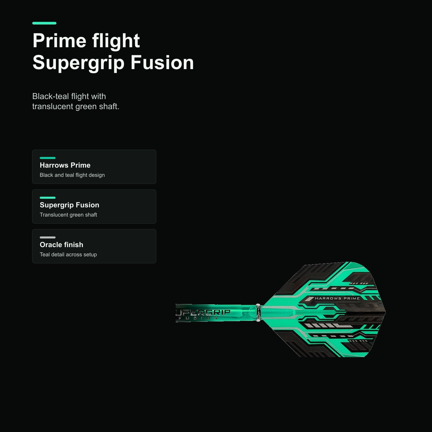 Harrows Oracle 90% Prime flight and Supergrip Fusion shaft