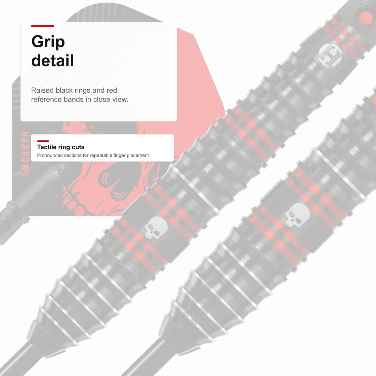 Harrows Ryan Searle 90% darts grip detail
