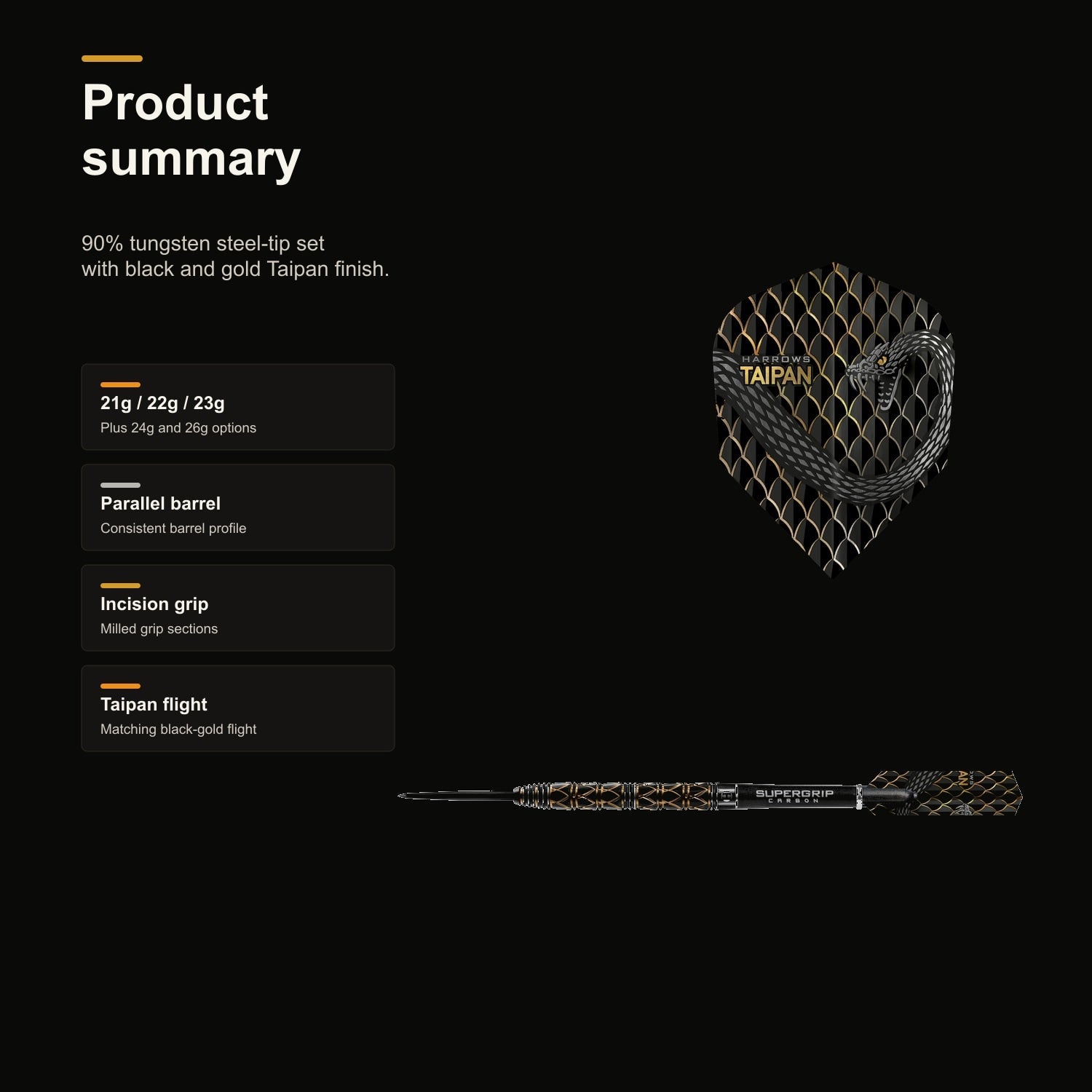 Harrows Taipan 90% product summary