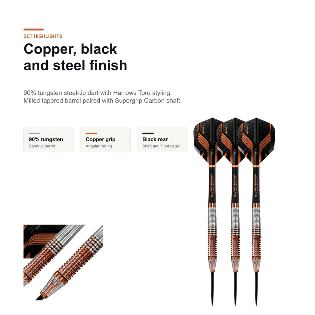 Harrows Toro 90% copper black steel finish