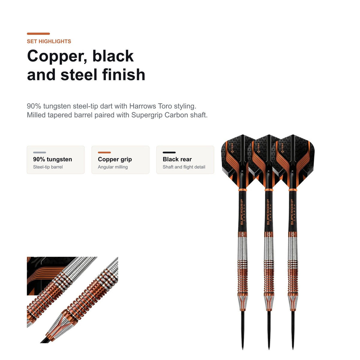 Harrows Toro 90% copper black steel finish
