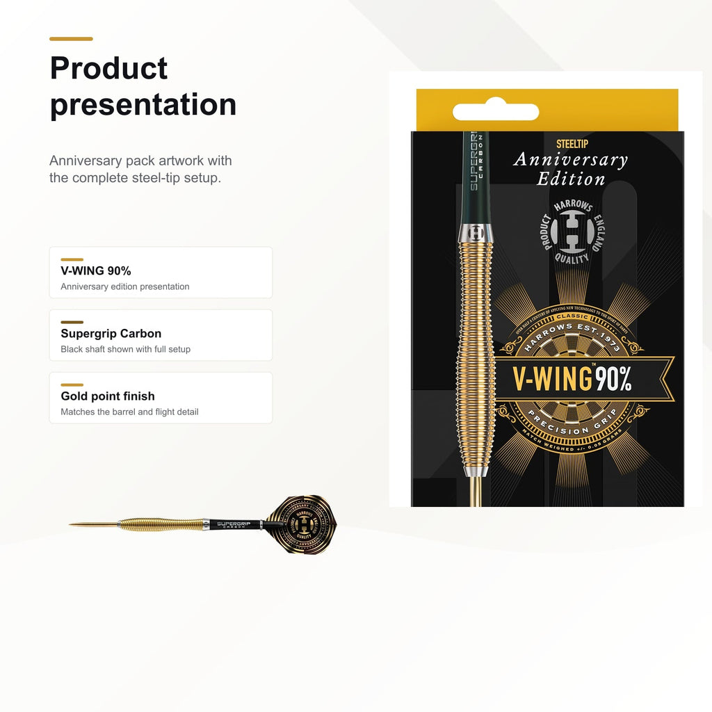 Harrows V-WING 90% darts product presentation