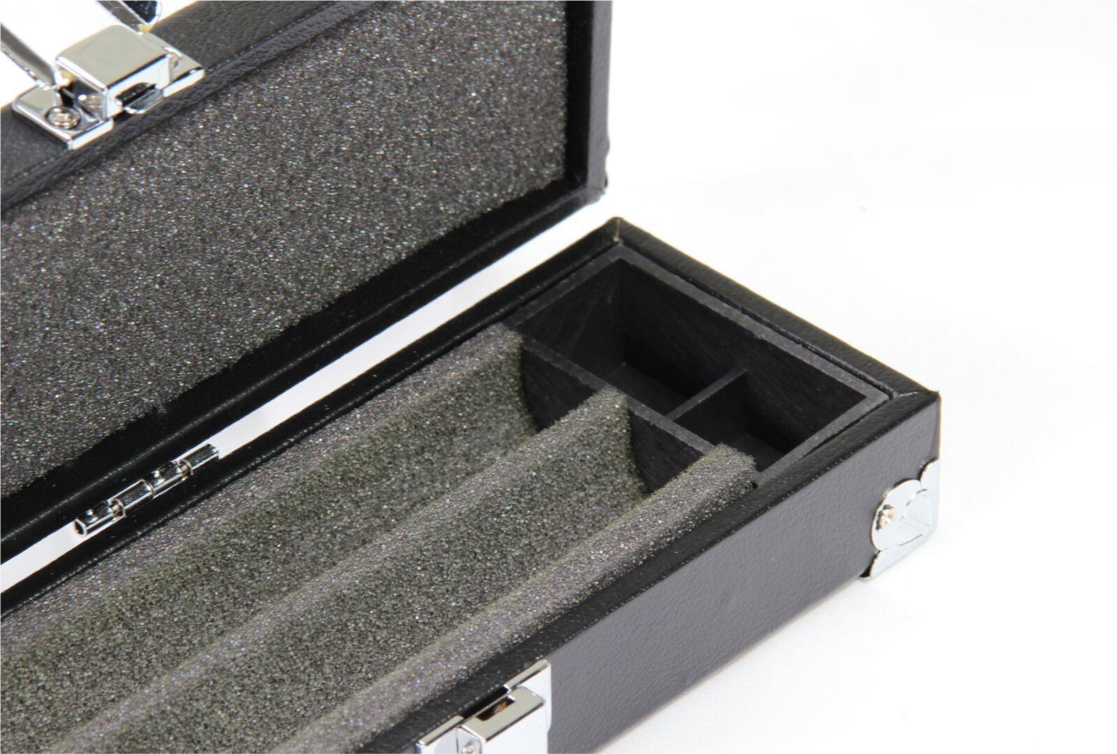 Long black hard 3/4 cue case - 121cm Cue + Case
