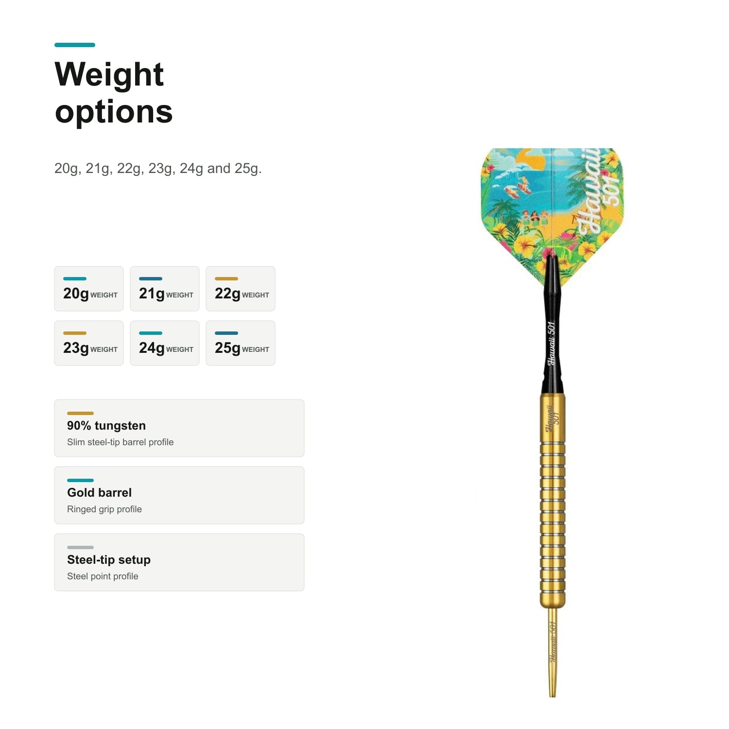 Legend Wayne Mardle 90% darts weight options