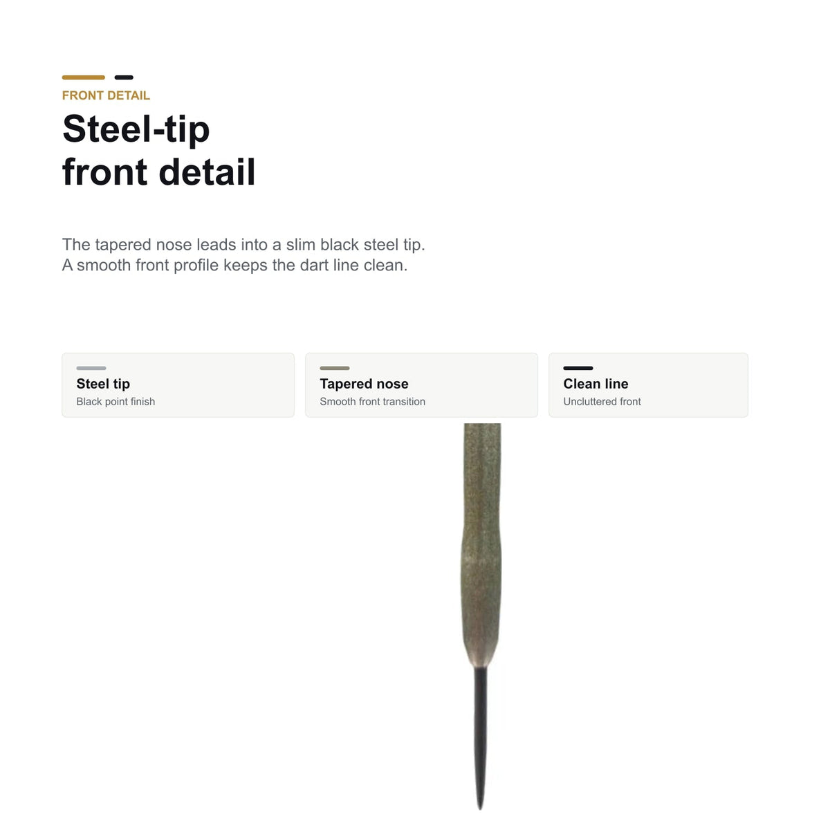 Loxley Boulder 90% steel tip front detail