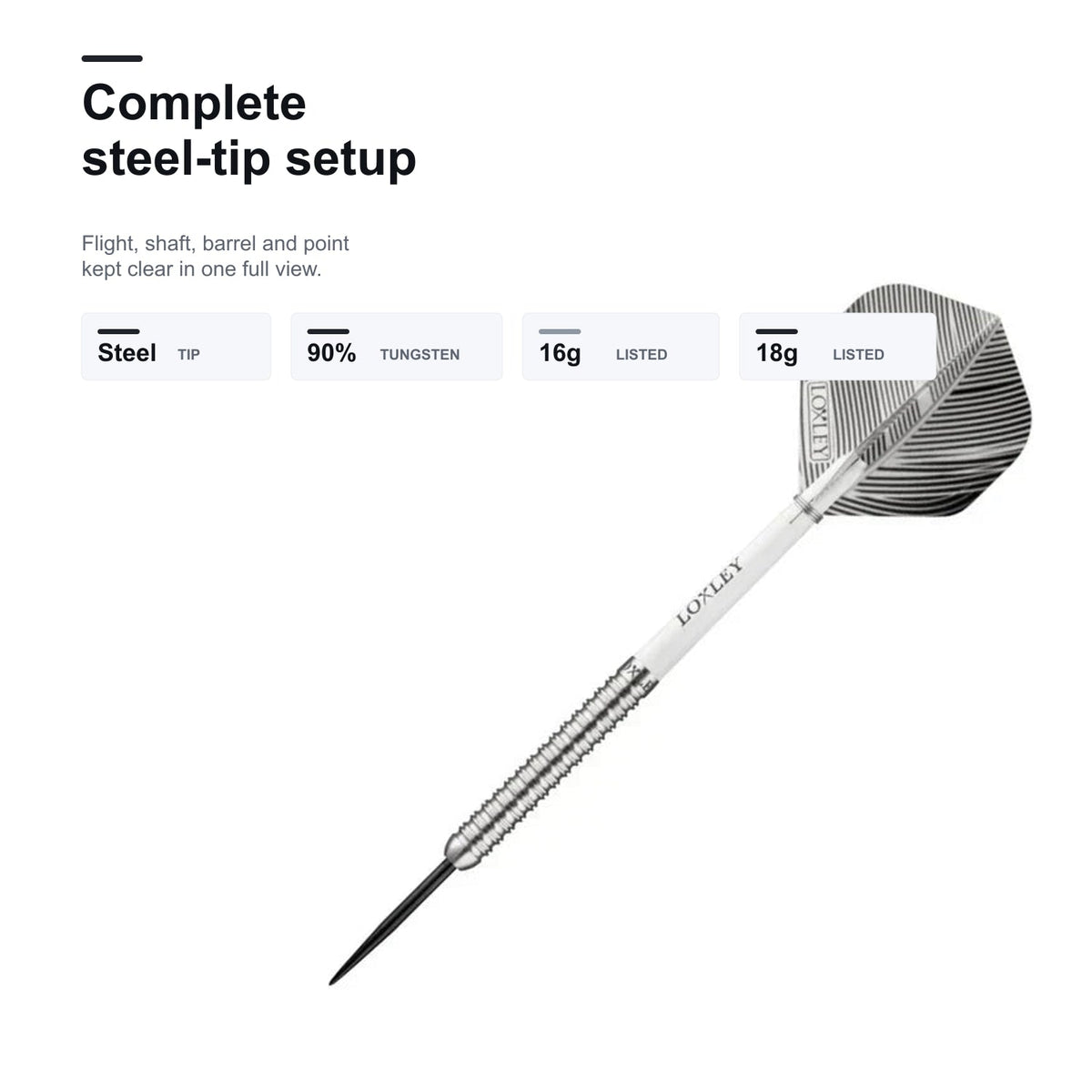 Loxley Featherweight Black complete steel-tip setup image