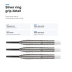 Loxley Featherweight Blue 90% darts silver ring grip detail