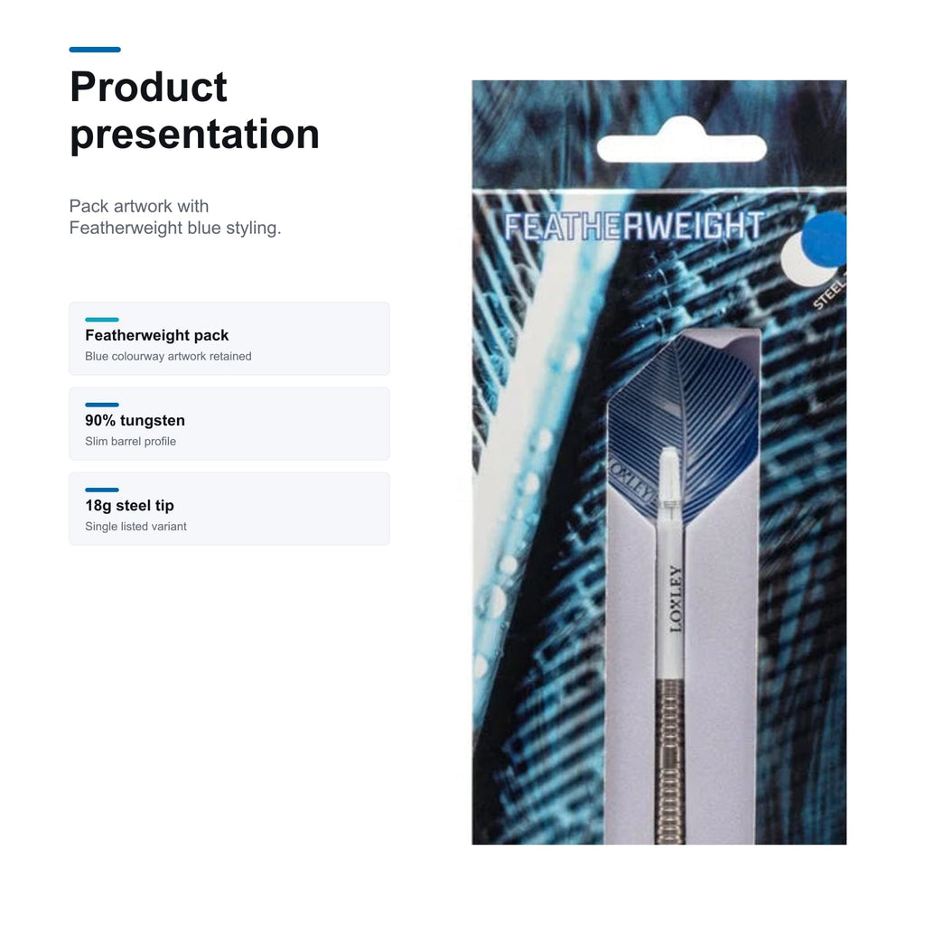 Loxley Featherweight Blue 90% darts product presentation