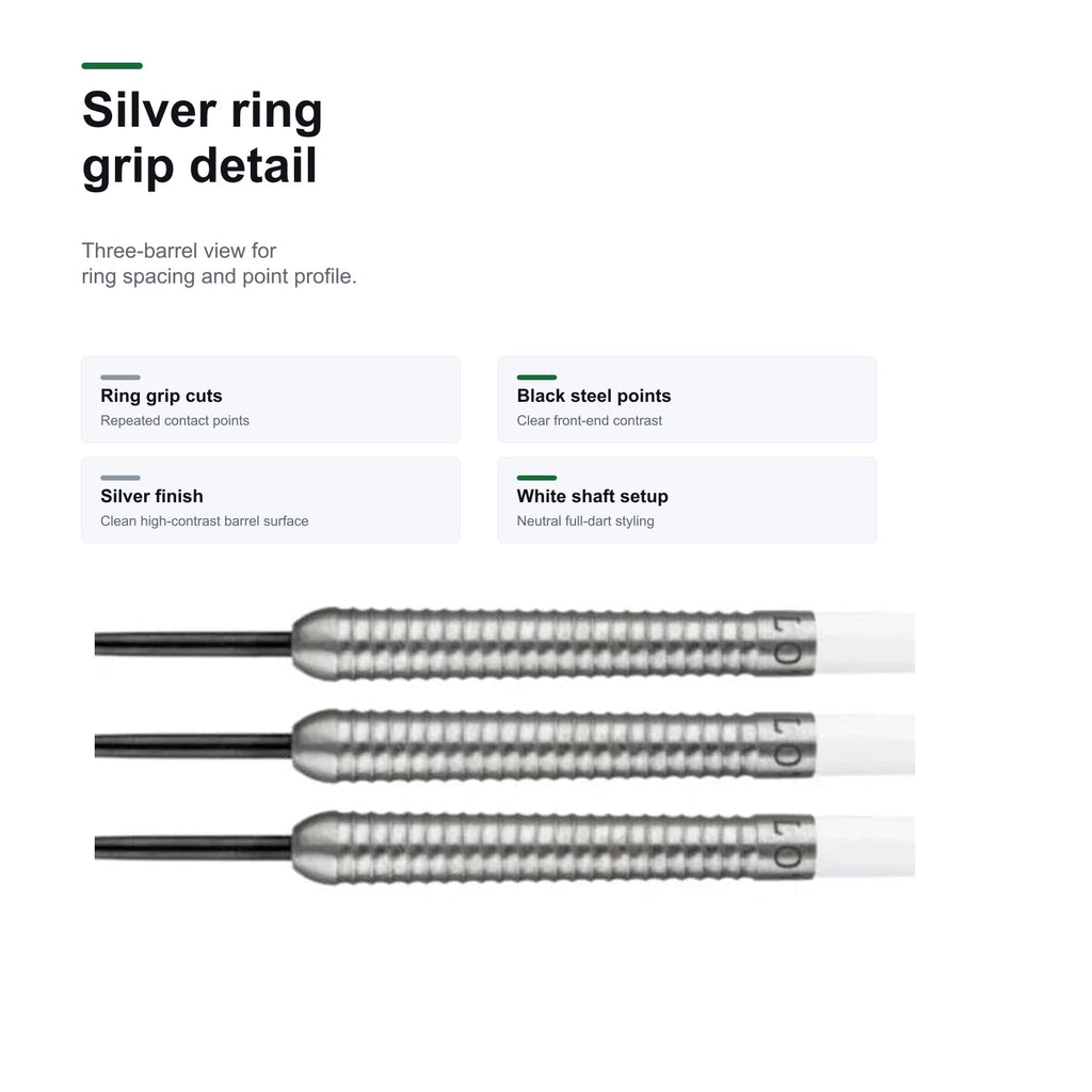 Loxley Featherweight Green silver ring grip barrel detail