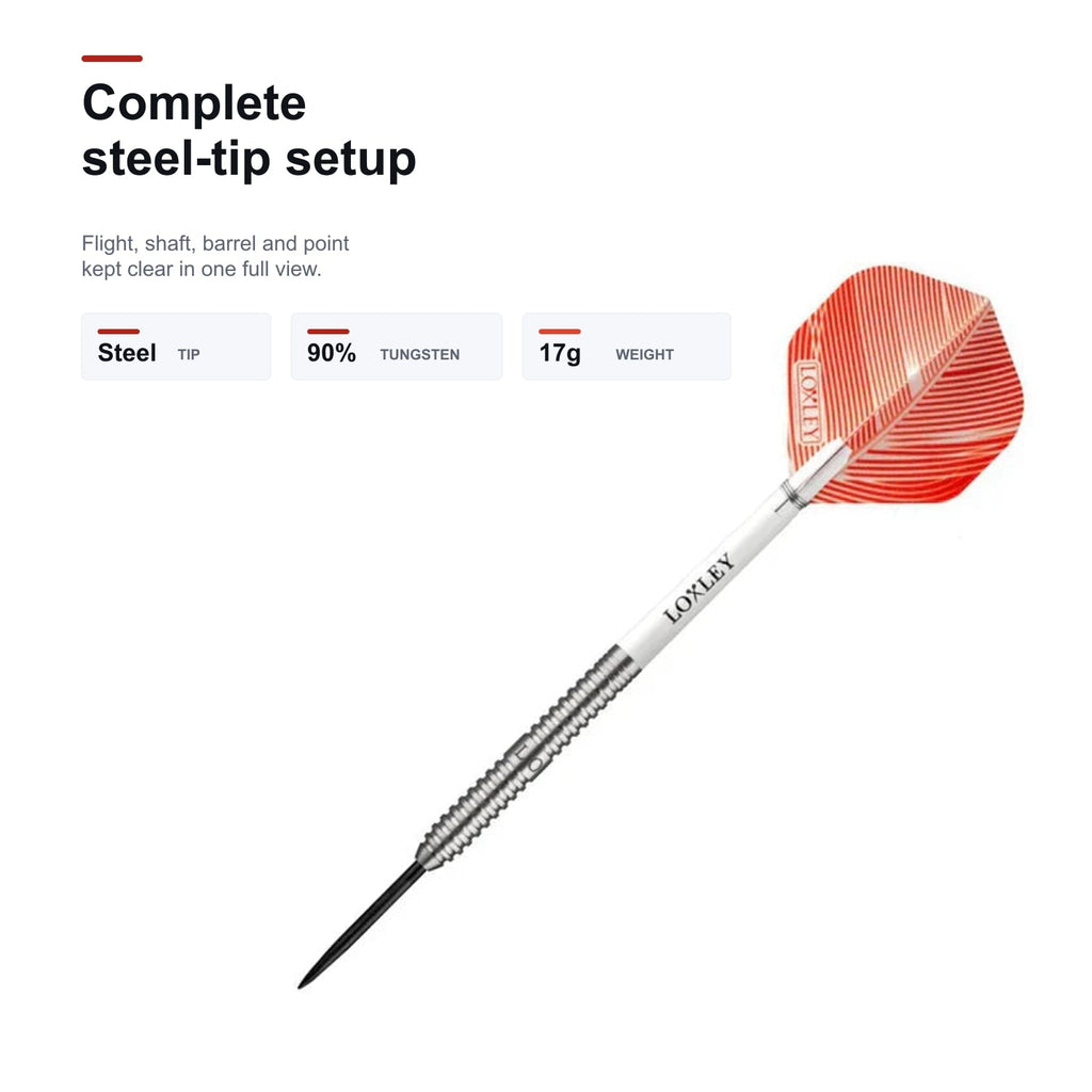 Loxley Featherweight Red 90% darts complete steel-tip setup