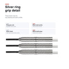 Loxley Featherweight Red 90% darts silver ring grip detail