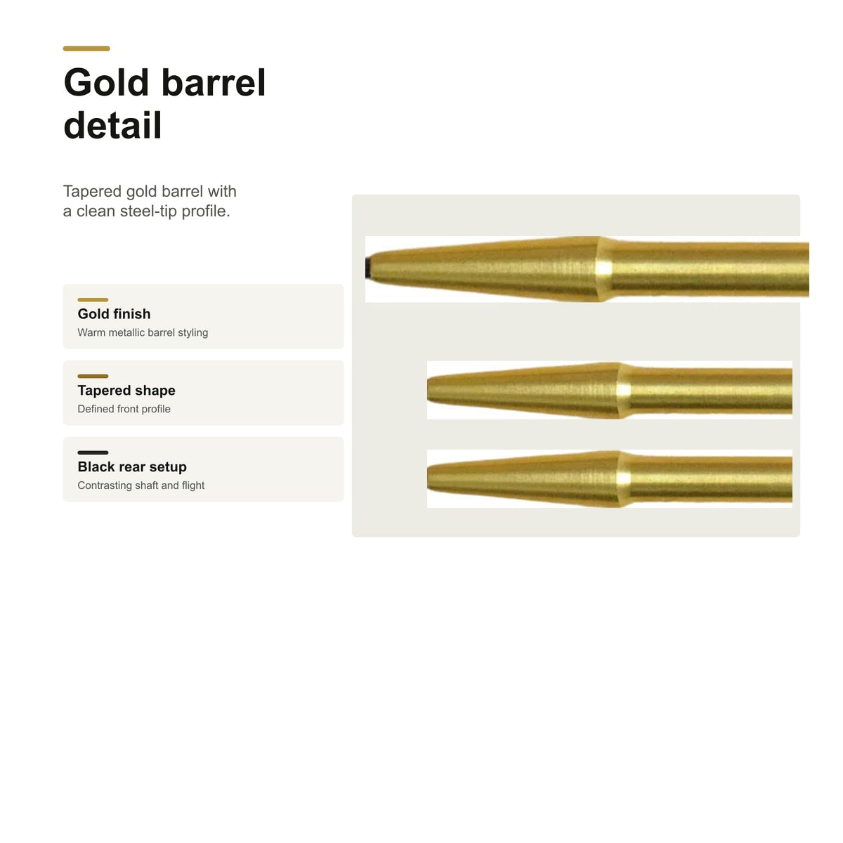 Loxley Robin Model I GOLD 90% darts - gold barrel detail