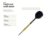 Loxley Robin Model I GOLD 90% darts - flight and shaft detail